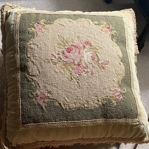 Vintage Needlepoint Accent Pillows (2)